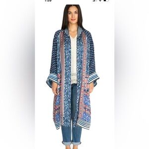 Johnny Was Fiona Reversible Silk Coat/Duster EEEUC